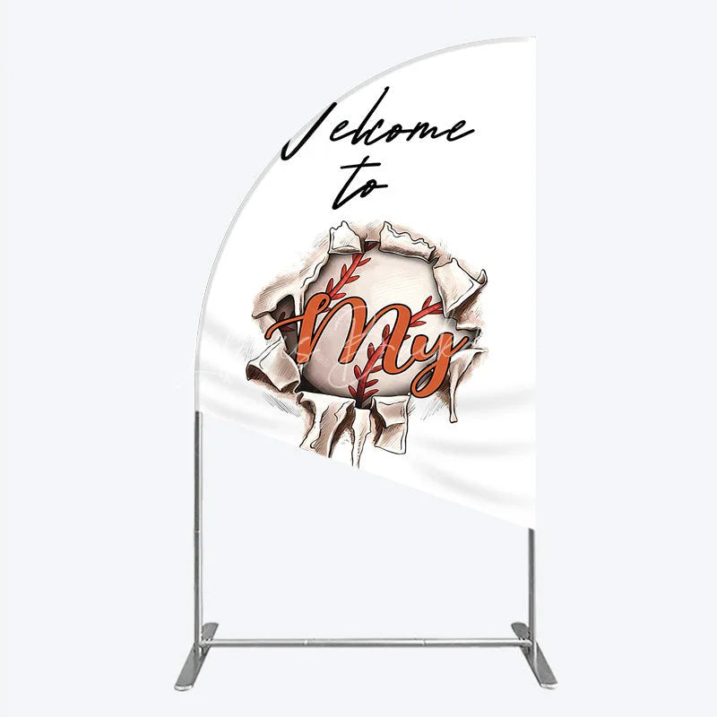 Lofaris Welcome to My Country Baseball Half Moon Arch Backdrop Sports Theme Breakthrough Design Party Cover