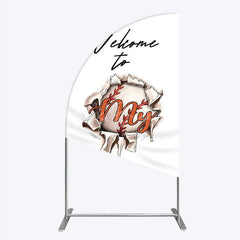 Lofaris Welcome to My Country Baseball Half Moon Arch Backdrop Sports Theme Breakthrough Design Party Cover