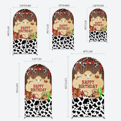 Lofaris Western Cowboy Cow Print Happy Birthday Arch Backdrop