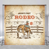 Lofaris Western Cowboy Farm First Rodeo Custom Name Backdrop