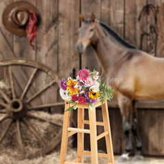 Lofaris Western Cowboy Stable Oldstyle Photography Backdrop