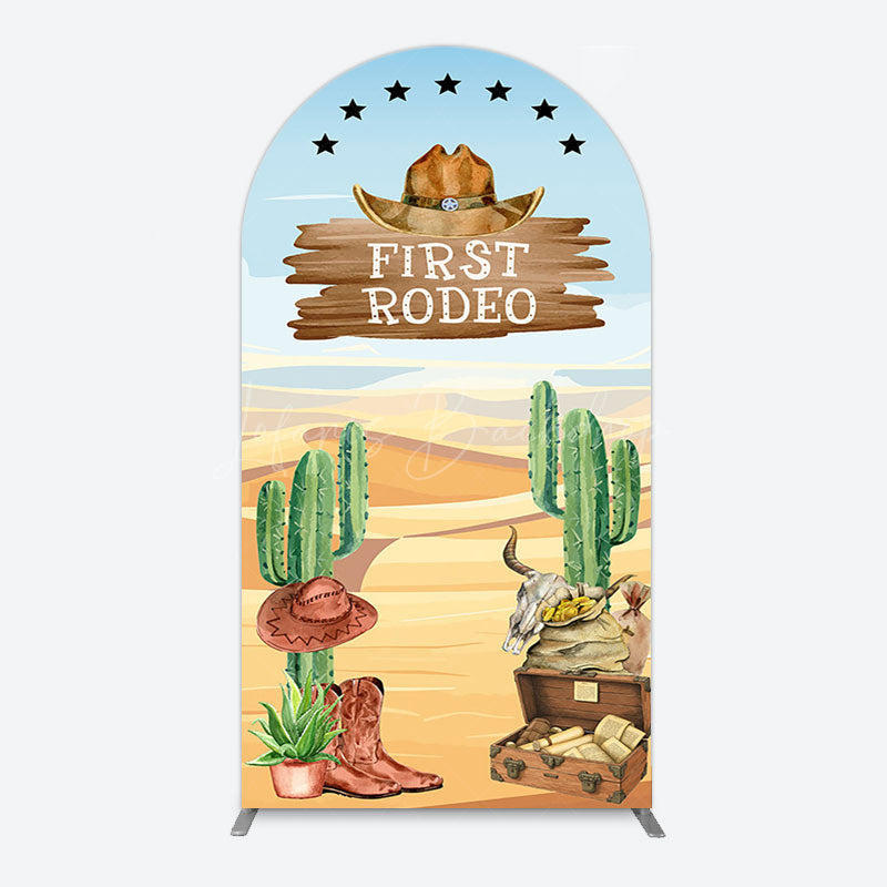Lofaris Western Region First Rodeo Birthday Arch Backdrop