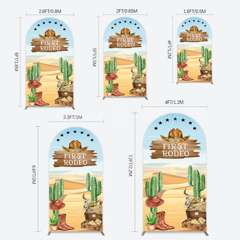 Lofaris Western Region First Rodeo Birthday Arch Backdrop