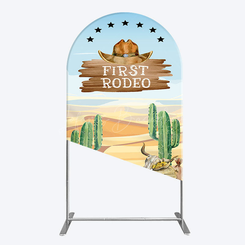 Lofaris Western Region First Rodeo Birthday Arch Backdrop