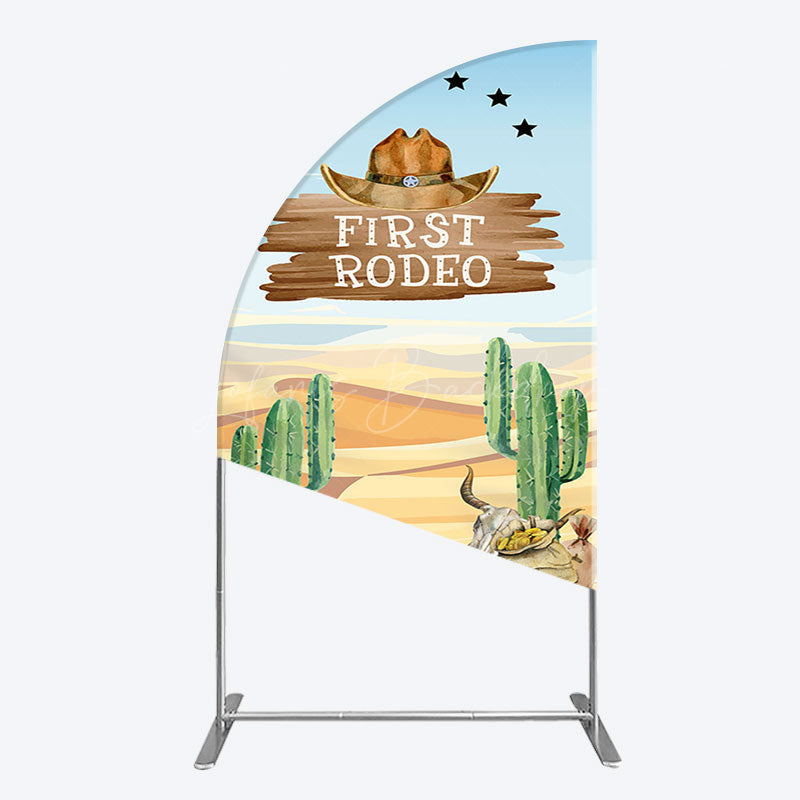 Lofaris Western Region First Rodeo Birthday Half Moon Arch Backdrop