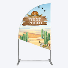 Lofaris Western Region First Rodeo Birthday Half Moon Arch Backdrop