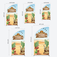 Lofaris Western Region First Rodeo Birthday Half Moon Arch Backdrop
