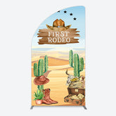 Lofaris Western Region First Rodeo Birthday Half Moon Arch Backdrop