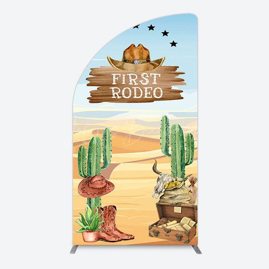 Lofaris Western Region First Rodeo Birthday Half Moon Arch Backdrop
