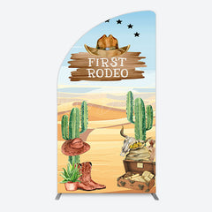 Lofaris Western Region First Rodeo Birthday Half Moon Arch Backdrop