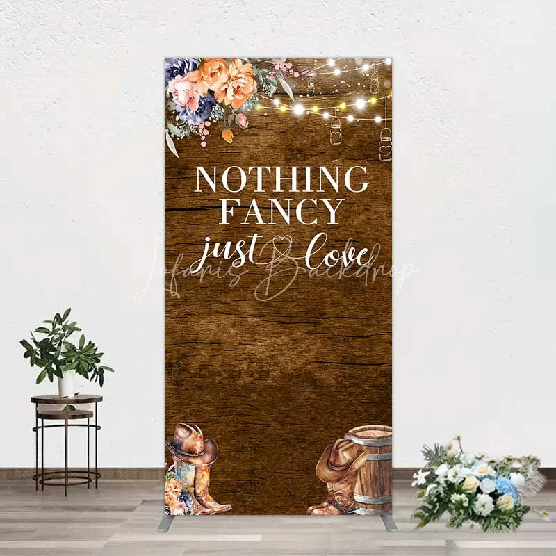 Lofaris Western Wedding Rectangle Backdrop Rustic Cowboy Boots Love Photography Background