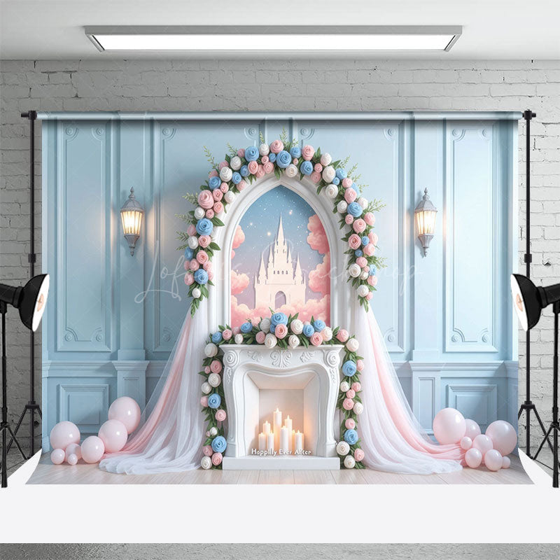 Lofaris Whimsical Floral Accent Arch Castle Sweet Backdrop
