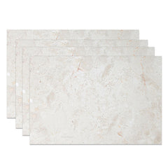 Lofaris White and Beige Marble Placemats Set of 4 Elegant Stone Texture for Modern Kitchen Dining Decor