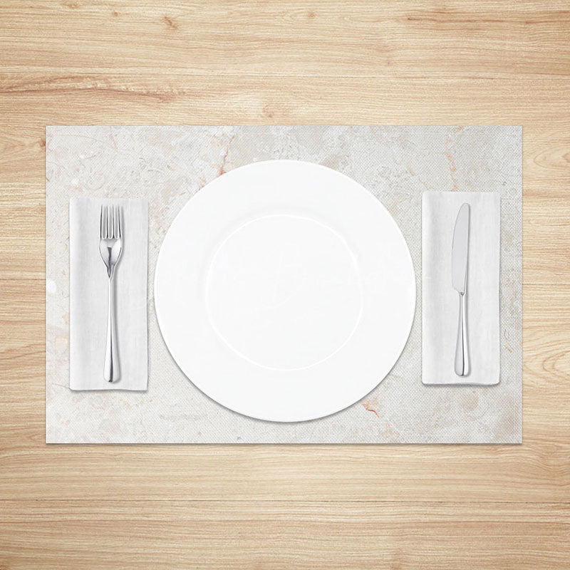 Lofaris White and Beige Marble Placemats Set of 4 Elegant Stone Texture for Modern Kitchen Dining Decor