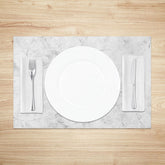 Lofaris White and Grey Marble Placemats Set of 4 Abstract Stone Texture for Modern Minimalist Dining Decor