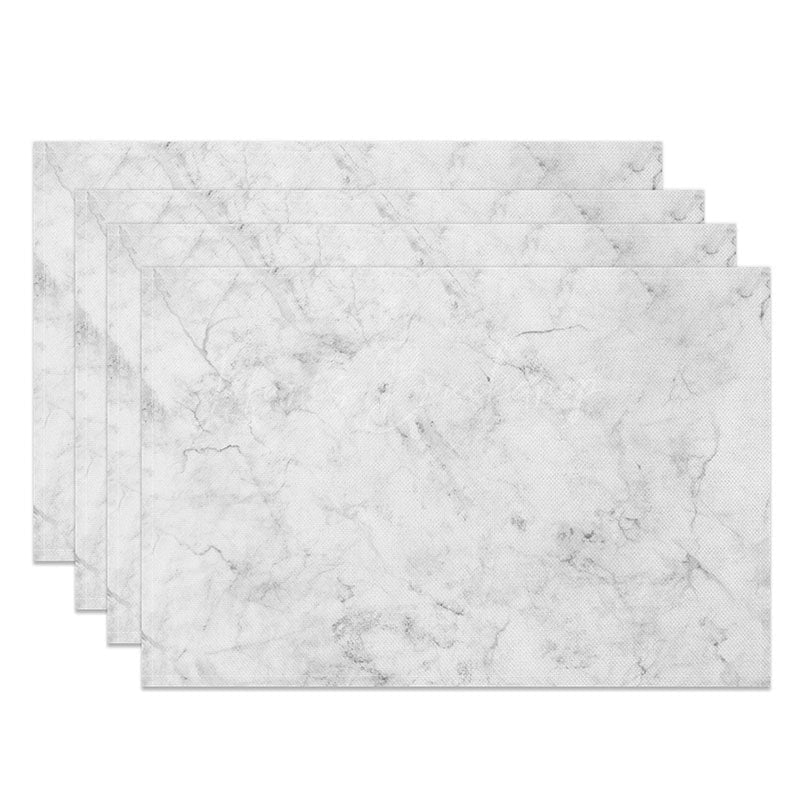 Lofaris White and Grey Marble Placemats Set of 4 Abstract Stone Texture for Modern Minimalist Dining Decor