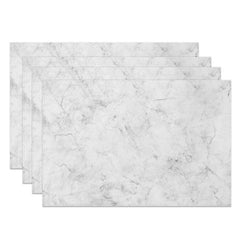 Lofaris White and Grey Marble Placemats Set of 4 Abstract Stone Texture for Modern Minimalist Dining Decor