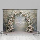 Lofaris White Anemone and Eucalyptus Floral Arch Photography Backdrop Elegant Garden Wedding Photo Background