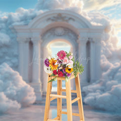 Lofaris White Arch Clouds Wonderland Fine Art Photo Backdrop
