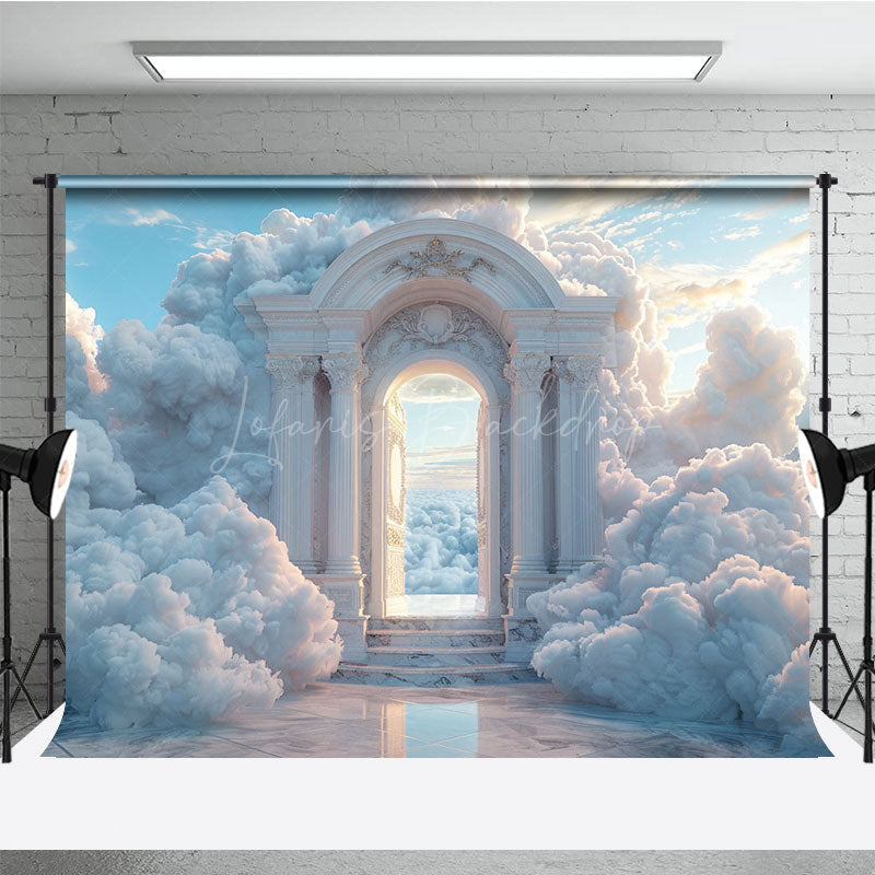 Lofaris White Arch Clouds Wonderland Fine Art Photo Backdrop
