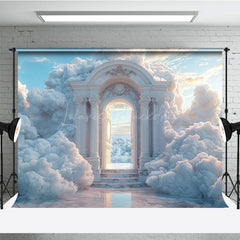Lofaris White Arch Clouds Wonderland Fine Art Photo Backdrop