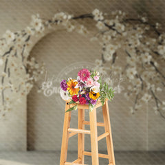 Lofaris White Arch Wall Floral Wedding Photography Backdrop