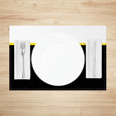 Lofaris White Black Gold Glitter Dining Set Of 4 Placemats