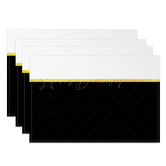 Lofaris White Black Gold Glitter Dining Set Of 4 Placemats
