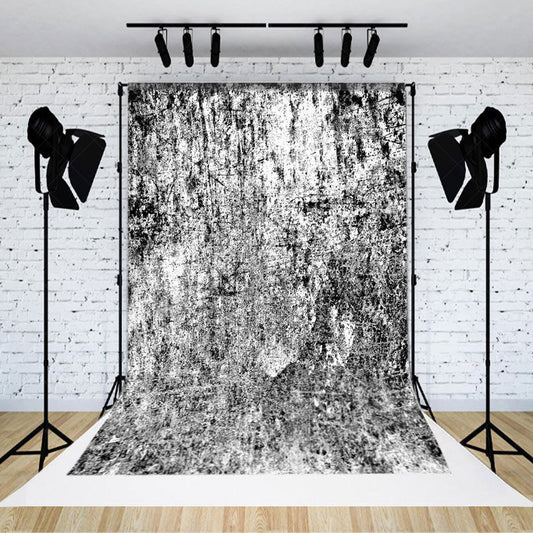 Lofaris White Black Messy Abstract Texture Photo Backdrop