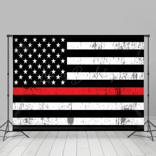 Lofaris White Black Red Vintage Shabby Usa Flag Backdrop