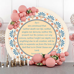 Lofaris White Blue 1 Corinthians Bible Prayers Round Backdrop