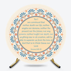 Lofaris White Blue 1 Corinthians Bible Prayers Round Backdrop