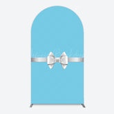 Lofaris White Bow Tiffany Blue Birthday Arch Backdrop
