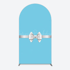 Lofaris White Bow Tiffany Blue Birthday Arch Backdrop