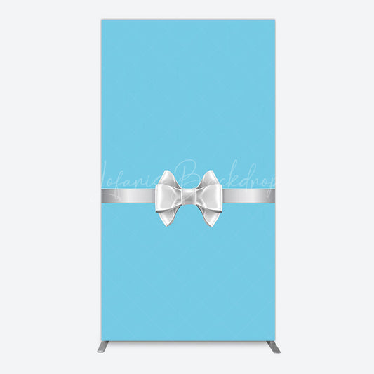 Lofaris White Bow Tiffany Blue Birthday Rectangle Backdrop