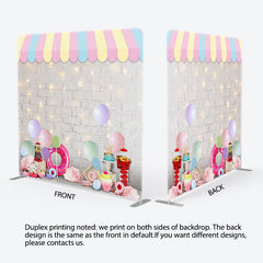 Lofaris White Brick Wall Dessert Birthday Pillow Case Backdrop