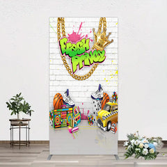 Lofaris White Brick Wall Fresh Prince Birthday Rectangle Backdrop