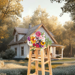 Lofaris White Cabin In Forest Spring Photography Backdrop