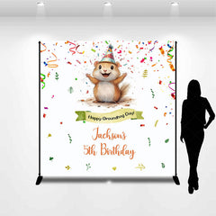Lofaris White Colorful Ribbons Custom 5th Birthday Backdrop
