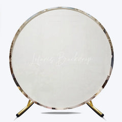 Lofaris White Door Spring Garden Round Backdrop with Pastel Flowers and Easter Bunnies Celebration Decor