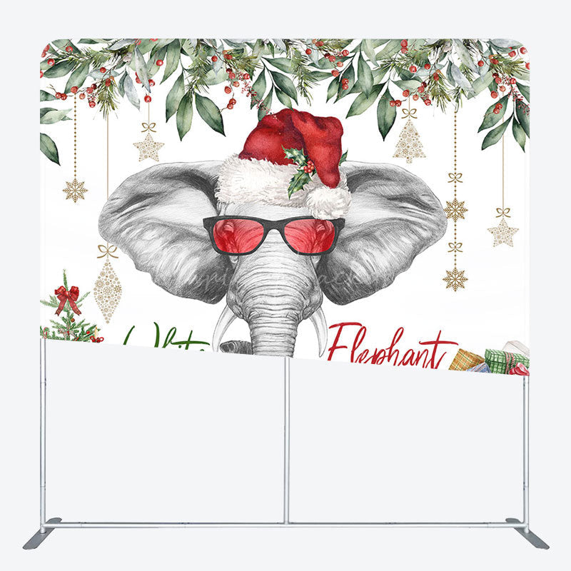 Lofaris White Elephant Gifts Xmas Tension Fabric Backdrop