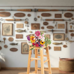 Lofaris White Fathers Day Fishing Wall Photography Backdrop
