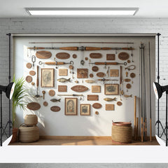 Lofaris White Fathers Day Fishing Wall Photography Backdrop
