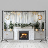 Lofaris White Fireplace House Indoor Winter Christmas Backdrop