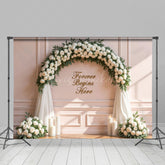 Lofaris White Floral Arch Candles Peaceful Wedding Backdrop