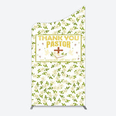 Lofaris White Floral Leaves Thank You Pastor Arch Backdrop
