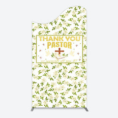 Lofaris White Floral Leaves Thank You Pastor Arch Backdrop