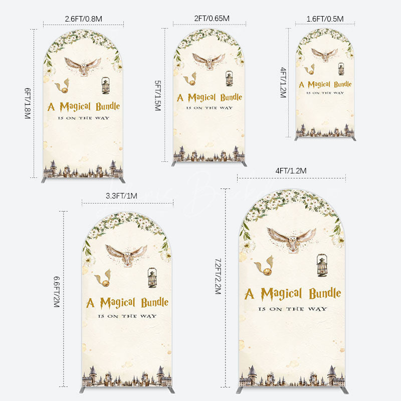 Lofaris White Floral Magical Bundle Baby Shower Arch Backdrop