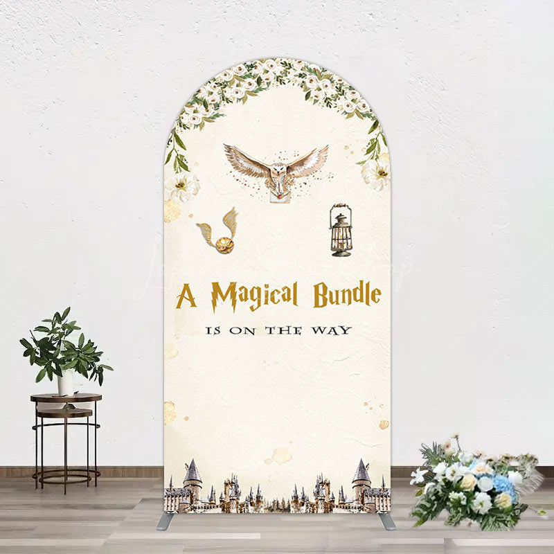 Lofaris White Floral Magical Bundle Baby Shower Arch Backdrop