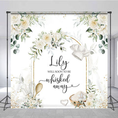 Lofaris White Floral Sweet Cooker Custom Baby Shower Backdrop